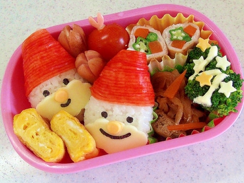 幼稚園弁当 キャラ弁 クリスマス サンタおにぎり レシピ 作り方 By Ma Kun0902 楽天レシピ
